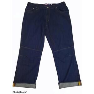 Miskeen Baggy 44X33 Selvedge Leather Trim Skater Jeans NWOT